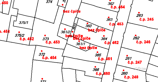 Česká Lípa 45913021 na parcele st. 361/1 v KÚ Česká Lípa, Katastrální mapa