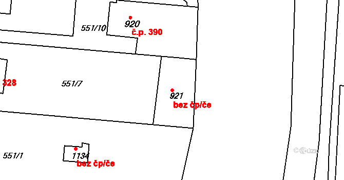 Broumov 46364021 na parcele st. 921 v KÚ Broumov, Katastrální mapa
