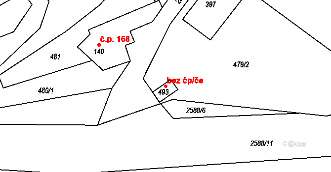 Osík 46549021 na parcele st. 493 v KÚ Osík, Katastrální mapa