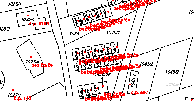 Frýdlant nad Ostravicí 46607021 na parcele st. 1040/6 v KÚ Frýdlant nad Ostravicí, Katastrální mapa