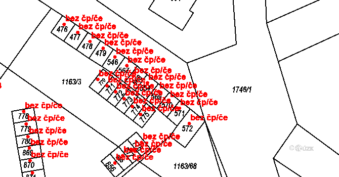 Jevišovice 47490021 na parcele st. 568 v KÚ Jevišovice, Katastrální mapa
