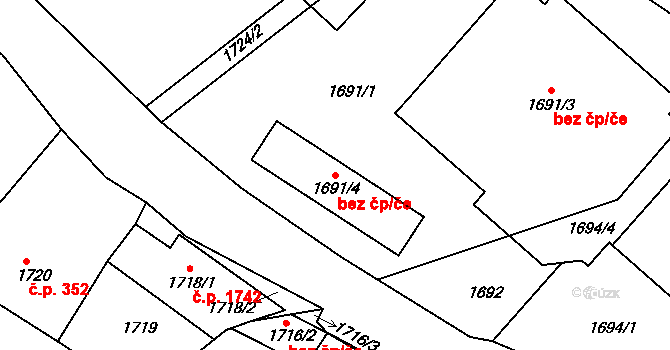 Liberec 47863021 na parcele st. 1691/4 v KÚ Vratislavice nad Nisou, Katastrální mapa