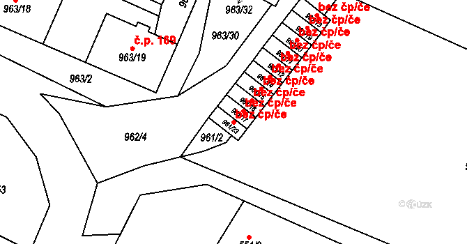 Hodonice 48016021 na parcele st. 961/23 v KÚ Hodonice, Katastrální mapa