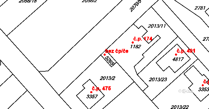 Trutnov 48609021 na parcele st. 5265 v KÚ Trutnov, Katastrální mapa