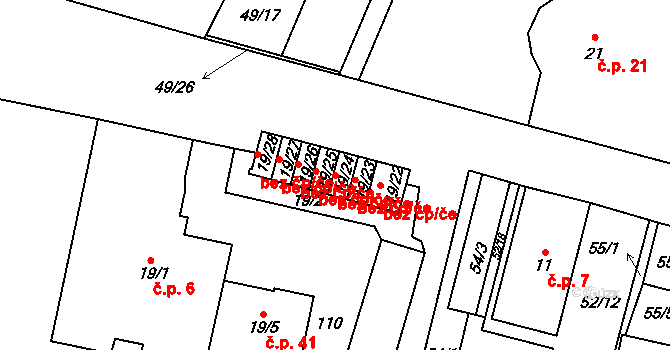 Josefův Důl 49124021 na parcele st. 19/24 v KÚ Josefův Důl u Mladé Boleslavi, Katastrální mapa