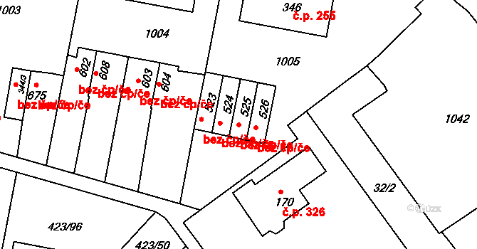 Kralice na Hané 50072021 na parcele st. 525 v KÚ Kralice na Hané, Katastrální mapa
