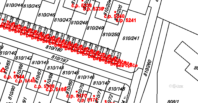 Proseč nad Nisou 3250, Jablonec nad Nisou na parcele st. 810/168 v KÚ Proseč nad Nisou, Katastrální mapa