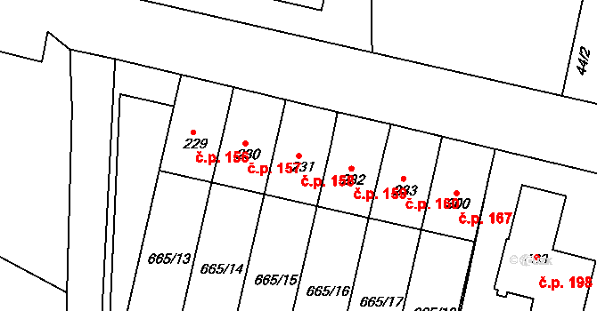Smrkovice 158, Písek na parcele st. 231 v KÚ Smrkovice, Katastrální mapa
