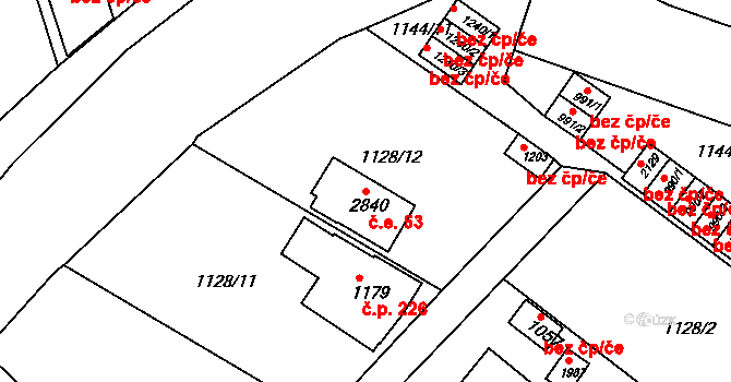 Prachatice II 53, Prachatice na parcele st. 2840 v KÚ Prachatice, Katastrální mapa