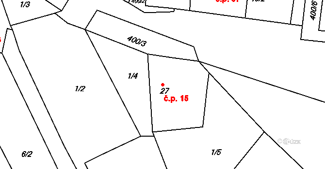 Svatava 15, Černovice na parcele st. 27 v KÚ Svatava u Černovic, Katastrální mapa