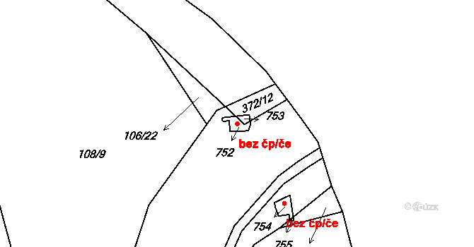 Černčice 95703021 na parcele st. 752 v KÚ Černčice u Loun, Katastrální mapa