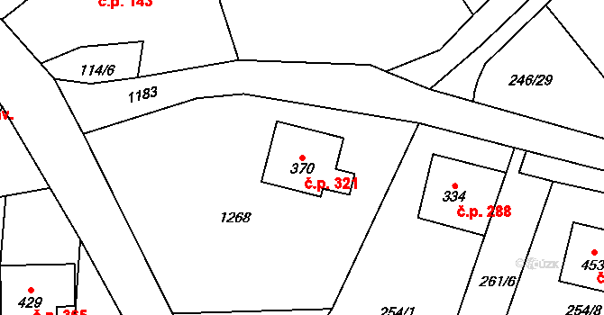 Protivanov 321 na parcele st. 370 v KÚ Protivanov, Katastrální mapa