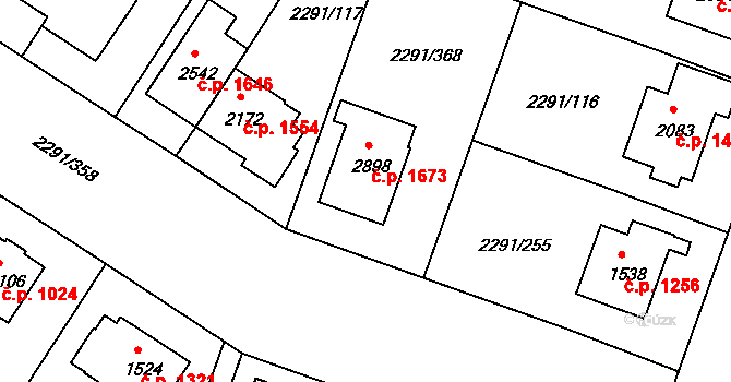 Vlašim 1673 na parcele st. 2898 v KÚ Vlašim, Katastrální mapa