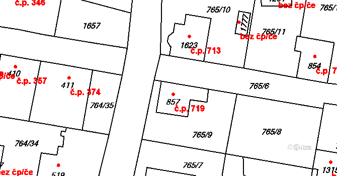 Blovice 719 na parcele st. 857 v KÚ Blovice, Katastrální mapa