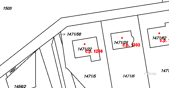Ráj 1256, Karviná na parcele st. 1471/22 v KÚ Ráj, Katastrální mapa