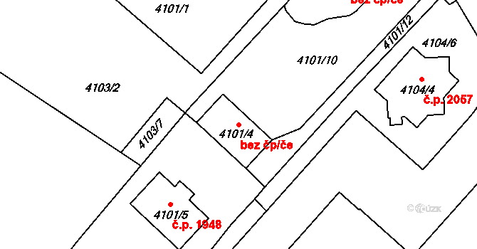 Fryštát 1949, Karviná na parcele st. 4101/4 v KÚ Karviná-město, Katastrální mapa