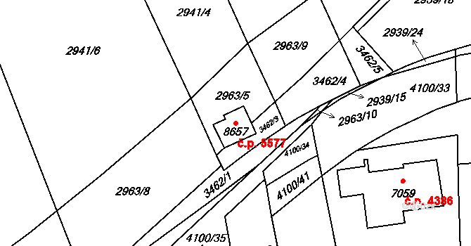 Zlín 5577 na parcele st. 8657 v KÚ Zlín, Katastrální mapa