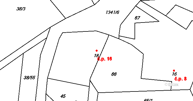 Kvasejovice 16, Sedlec-Prčice na parcele st. 18 v KÚ Kvasejovice, Katastrální mapa