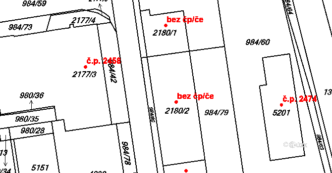 Blansko 39812022 na parcele st. 2180 v KÚ Blansko, Katastrální mapa