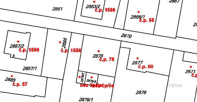 Dvořisko 76, Kravaře na parcele st. 2878 v KÚ Kravaře ve Slezsku, Katastrální mapa