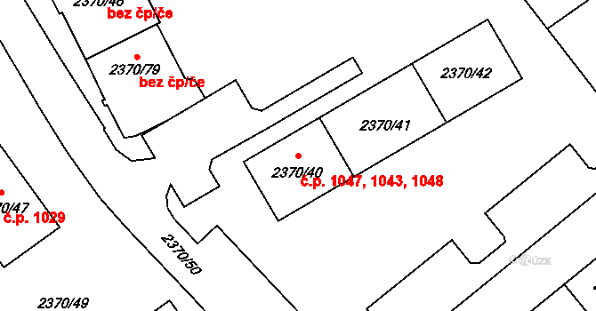 Předměstí 1043,1047,1048, Opava na parcele st. 2370/41 v KÚ Opava-Předměstí, Katastrální mapa