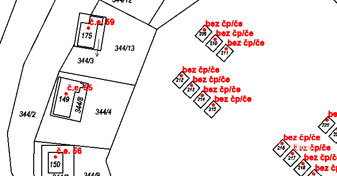 Dubá 45898022 na parcele st. 212 v KÚ Nedamov, Katastrální mapa