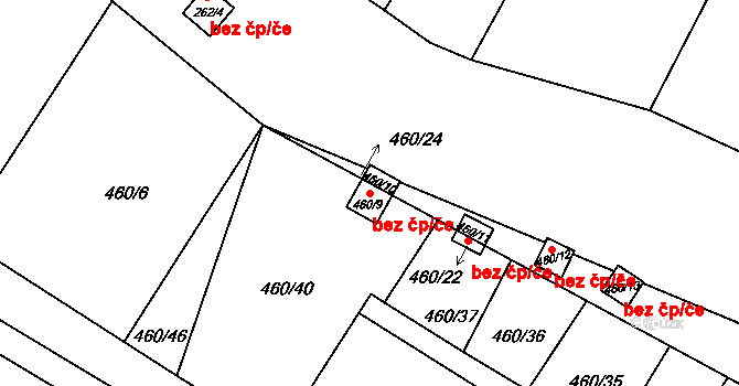 Praha 48959022 na parcele st. 460/9 v KÚ Lysolaje, Katastrální mapa