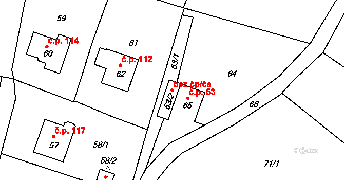Velké Březno 83691022 na parcele st. 63/2 v KÚ Valtířov nad Labem, Katastrální mapa