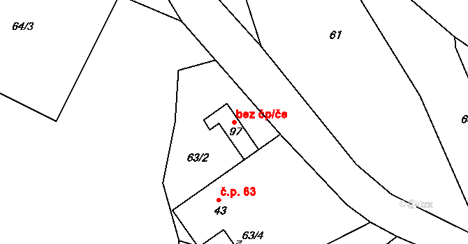 Třemošnice 96032022 na parcele st. 97 v KÚ Skoranov, Katastrální mapa
