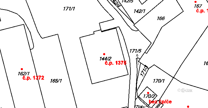 Rychnov nad Kněžnou 1375 na parcele st. 144/2 v KÚ Rychnov nad Kněžnou, Katastrální mapa