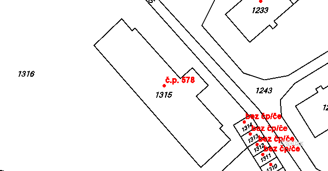 Vrbno pod Pradědem 578 na parcele st. 1315 v KÚ Vrbno pod Pradědem, Katastrální mapa