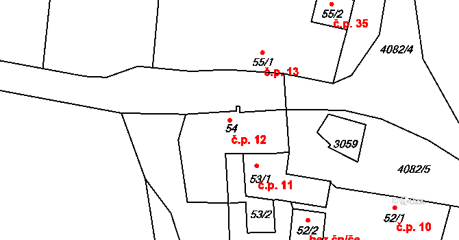 Holašovice 12, Jankov na parcele st. 54 v KÚ Holašovice, Katastrální mapa