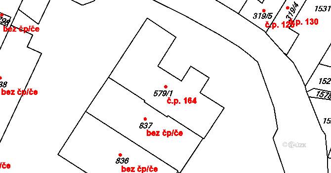 Děčín VIII-Dolní Oldřichov 164, Děčín na parcele st. 579/1 v KÚ Horní Oldřichov, Katastrální mapa