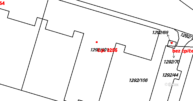 Strašnice 3255, Praha na parcele st. 1292/101 v KÚ Strašnice, Katastrální mapa