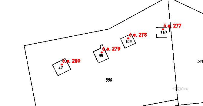Samařov 279, Liboměřice, Katastrální mapa