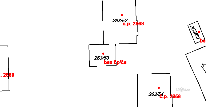 Znojmo 40994023 na parcele st. 263/53 v KÚ Znojmo-Louka, Katastrální mapa