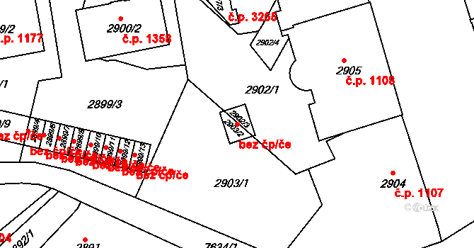 Frýdek-Místek 42255023 na parcele st. 2902/3 v KÚ Frýdek, Katastrální mapa