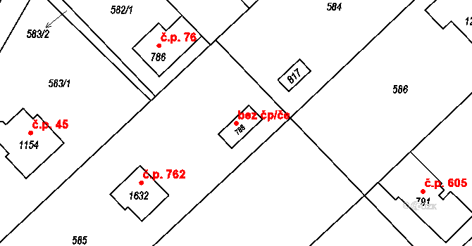 Ostrava 43916023 na parcele st. 788 v KÚ Heřmanice, Katastrální mapa