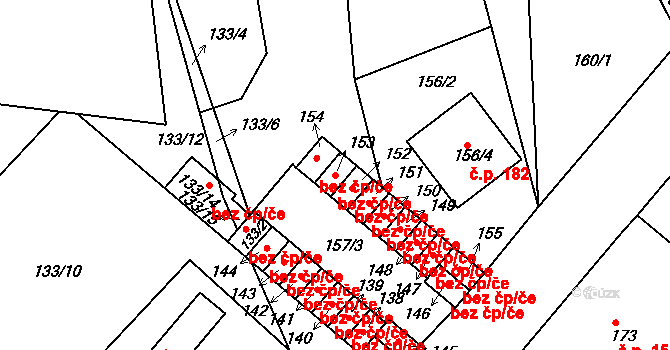 Teplice 45102023 na parcele st. 153 v KÚ Hudcov, Katastrální mapa