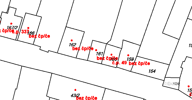 Šatov 47492023 na parcele st. 161 v KÚ Šatov, Katastrální mapa