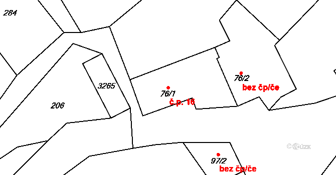 Lukavec 16, Fulnek na parcele st. 76/1 v KÚ Lukavec u Bílovce, Katastrální mapa