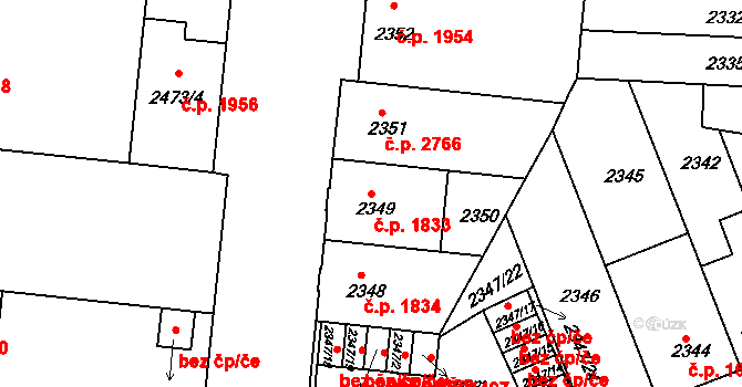 Louny 1833 na parcele st. 2349 v KÚ Louny, Katastrální mapa