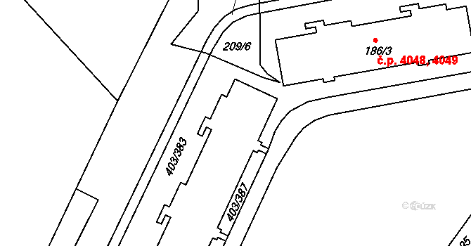 Mšeno nad Nisou 4076,4077,4078,4079, Jablonec nad Nisou na parcele st. 403/5 v KÚ Mšeno nad Nisou, Katastrální mapa