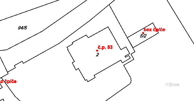 Dolní Pochlovice 53, Kynšperk nad Ohří na parcele st. 2 v KÚ Dolní Pochlovice, Katastrální mapa