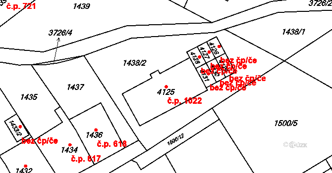 Žamberk 1022 na parcele st. 4125 v KÚ Žamberk, Katastrální mapa