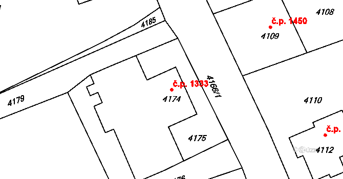 Město 1333, Havířov na parcele st. 4174 v KÚ Havířov-město, Katastrální mapa