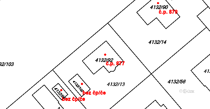 Litomyšlské Předměstí 877, Vysoké Mýto na parcele st. 4132/92 v KÚ Vysoké Mýto, Katastrální mapa