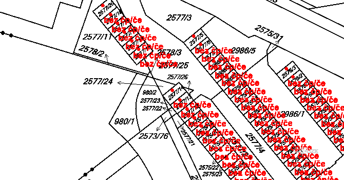 Rychnov nad Kněžnou 38492024 na parcele st. 2577/14 v KÚ Rychnov nad Kněžnou, Katastrální mapa