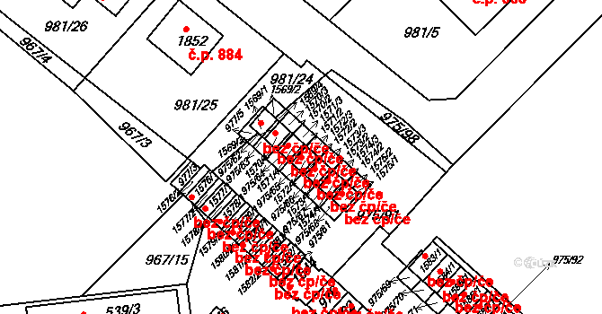 Votice 39383024 na parcele st. 1572/1 v KÚ Votice, Katastrální mapa