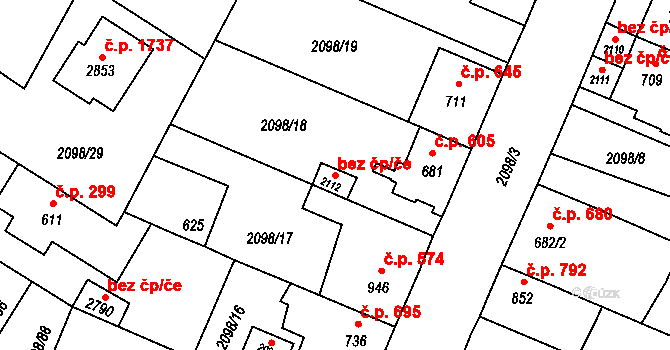 Opava 39458024 na parcele st. 2112 v KÚ Kateřinky u Opavy, Katastrální mapa